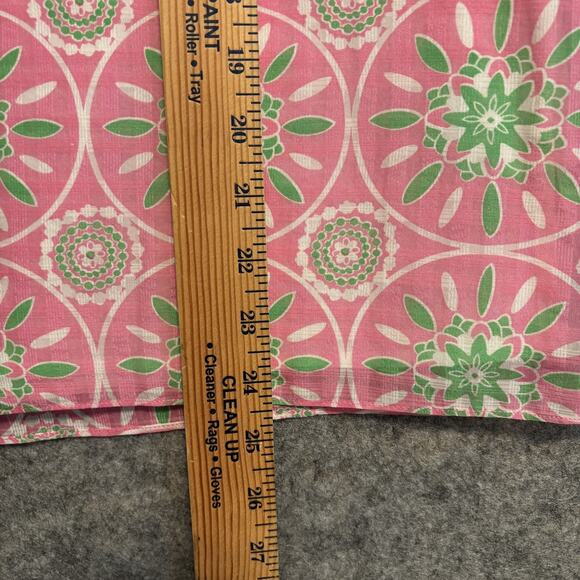 Lilly Pulitzer Shirt Womens 6 Pink Green Floral Silk Blend Sleeveless Blouse - Picture 9 of 12